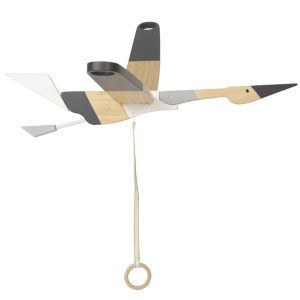 Dřevěná závěsná dekorace letící racek Quax Seagull 91 x 70 cm  - Výška19 cm- Šířka 70 cm