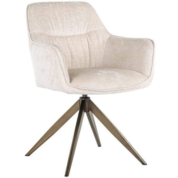 Bílá žinylková otočná jídelní židle Richmond Aline  - Výška82 cm- Šířka 59 cm