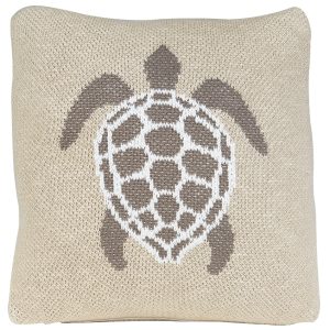 Béžový bavlněný dětský polštář Quax Turtle 30 x 30 cm  - Výška30 cm- Šířka 30 cm