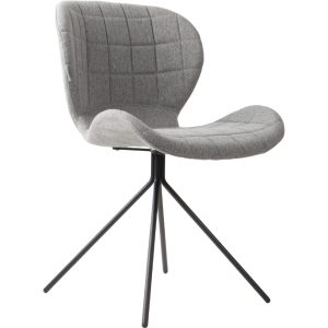 Světle šedá látková jídelní židle ZUIVER OMG  - Výška80 cm- Šířka 51 cm