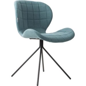 Modrá látková jídelní židle ZUIVER OMG  - Výška80 cm- Šířka 51 cm