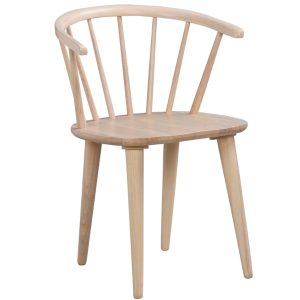 Bělená dřevěná jídelní židle ROWICO CARMEN  - Výška76 cm- Šířka 55 cm