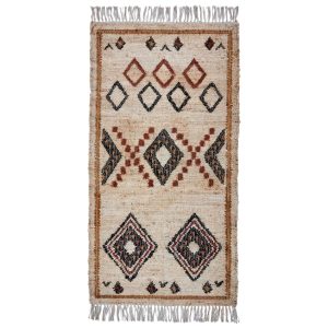 House Doctor Béžový koberec Kesh 70 x 140 cm s aztéckým vzorem  - Šířka70 cm- Délka 140 cm
