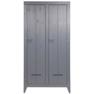 Hoorns Tmavě šedá dřevěná skříň Kleus 190 x 95 cm  - Výška190 cm- Šířka 96 cm