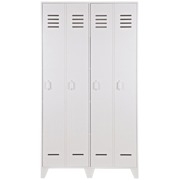 Hoorns Bílá borovicová šatní skříň Howie 187 x 103 cm  - Výška187 cm- Šířka 103 cm