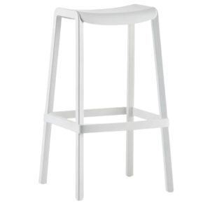 Pedrali Bílá plastová barová židle Dome 267 65 cm  - Výška65 cm- Šířka 43 cm
