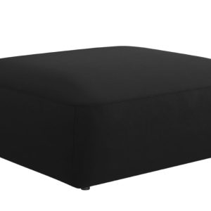 Černá sametová podnožka MICADONI Greta 100 x 100 cm  - Šířka100 cm- Výška 36 cm