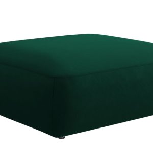 Lahvově zelená sametová podnožka MICADONI Greta 100 x 100 cm  - Šířka100 cm- Výška 36 cm