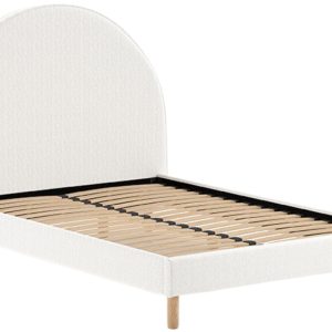 Bílá bouclé postel Vipack Moon 140 x 200 cm  - Výška132 cm- Šířka 212 cm