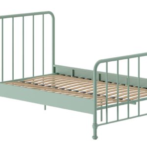 Olivově zelená kovová postel Vipack Bronxx 140 x 200 cm  - Výška110 cm- Šířka 208 cm