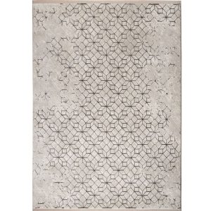 Světle šedý koberec ZUIVER YENGA 160x230 cm s černými vzory  - Šířka160 cm- Délka 230 cm