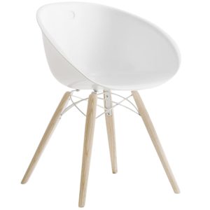 Pedrali Bílá plastová jídelní židle Gliss 904  - Výška76 cm- Šířka 58 cm