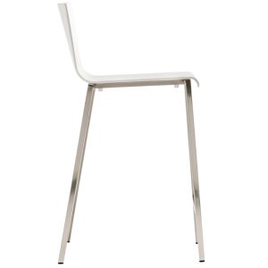 Pedrali Bílá plastová barová židle Kuadra 1102 65 cm  - Výška90 cm- Šířka 46