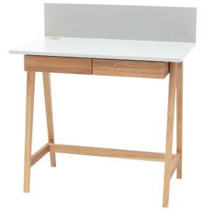 Bílý lakovaný pracovní stůl RAGABA LUKA 85 x 50 cm  - Šířka85 cm- Hloubka 50 cm