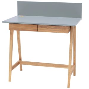 Světle šedý lakovaný pracovní stůl RAGABA LUKA 85 x 50 cm  - Šířka85 cm- Hloubka 50 cm