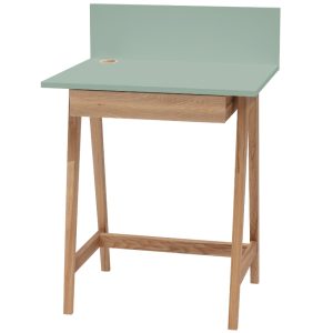 Zelený lakovaný pracovní stůl RAGABA LUKA 65 x 50 cm  - Celková výška94 cm- Výška pracovní plochy 75 cm