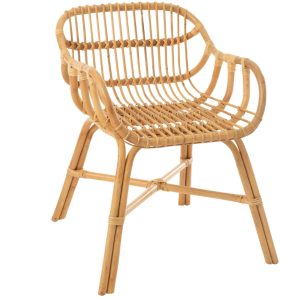 Ratanová jídlení židle J-line Naturale  - Výška79 cm- Šířka 57 cm