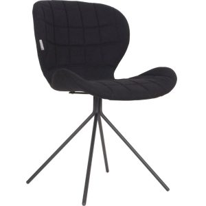 Černá látková jídelní židle ZUIVER OMG  - Výška80 cm- Šířka 51 cm