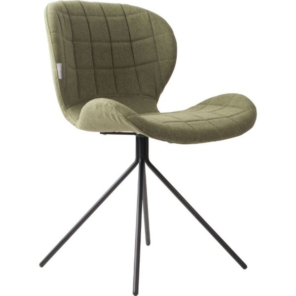 Zelená látková jídelní židle ZUIVER OMG  - Výška80 cm- Šířka 51 cm