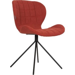 Oranžová látková jídelní židle ZUIVER OMG  - Výška80 cm- Šířka 51 cm