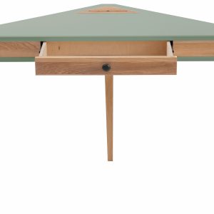 Zelený lakovaný rohový pracovní stůl RAGABA ASHME 114 x 61 cm  - Výška75 cm- Šířka 114 cm