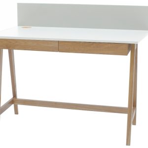 Bílý lakovaný pracovní stůl RAGABA LUKA 110 x 50 cm  - Celková výška94 cm- Výška pracovní plochy 75 cm