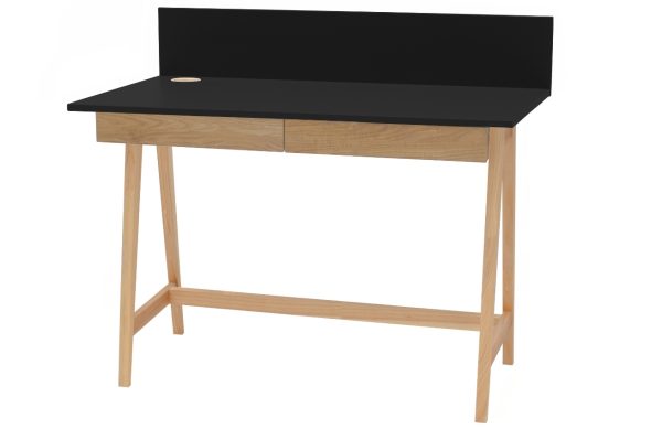 Černý lakovaný pracovní stůl RAGABA LUKA 110 x 50 cm  - Celková výška94 cm- Výška pracovní plochy 75 cm