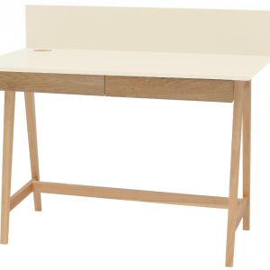 Krémově bílý lakovaný pracovní stůl RAGABA LUKA 110 x 50 cm  - Celková výška94 cm- Výška pracovní plochy 75 cm