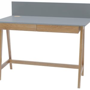 Šedý lakovaný pracovní stůl RAGABA LUKA 110 x 50 cm  - Celková výška94 cm- Výška pracovní plochy 75 cm