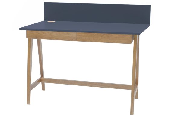 Tmavě šedý lakovaný pracovní stůl RAGABA LUKA 110 x 50 cm  - Celková výška94 cm- Výška pracovní plochy 75 cm