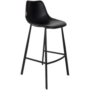 Černá vintage barová židle DUTCHBONE Franky 80 cm  - Výška106 cm- Šířka 50 cm