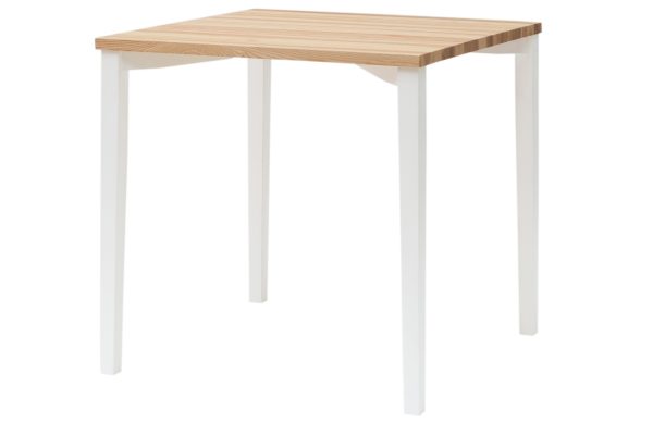 Dřevěný jídelní stůl RAGABA TRIVENTI 80 x 80 cm s bílou podnoží  - Výška75 cm- Šířka 80 cm