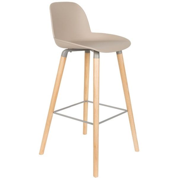 Béžová plastová barová židle ZUIVER ALBERT KUIP 75 cm  - Výška99 cm- Šířka 50 cm