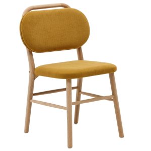 Hořčicově žlutá čalouněná jídelní židle Kave Home Helda  - Výška82