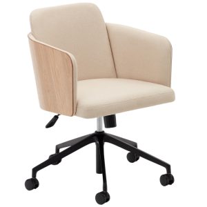 Béžová čalouněná konferenční židle Kave Home Madai  - Výška79-89 cm- Šířka 58 cm