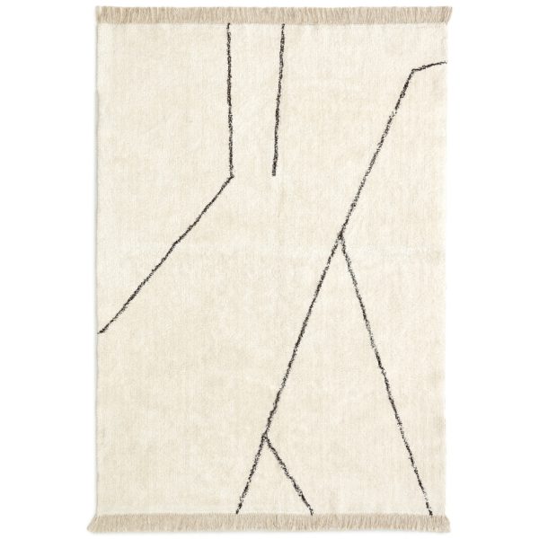 Bílý bavlněný koberec Kave Home Mijas 160 x 230 cm  - Výška1 cm- Šířka 160 cm