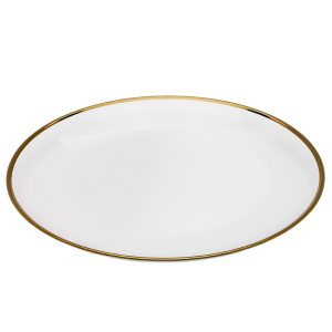 Skleněný talíř se zlatým okrajem Kave Home Nelie 27 cm  - Výška2