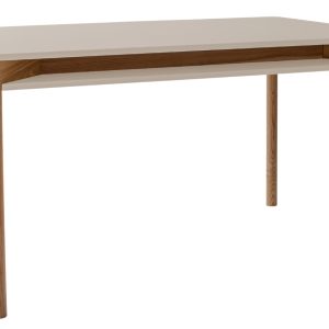 Béžový lakovaný jídelní stůl RAGABA ZEEN 140 x 90 cm  - Výška75 cm- Šířka 140 cm