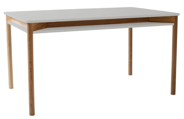 Světle šedý lakovaný jídelní stůl RAGABA ZEEN 140 x 90 cm  - Výška75 cm- Šířka 140 cm