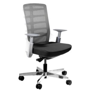 Office 360 Bílá látková kancelářská židle Spin S  - Výška118-128 cm- Šířka 70 cm