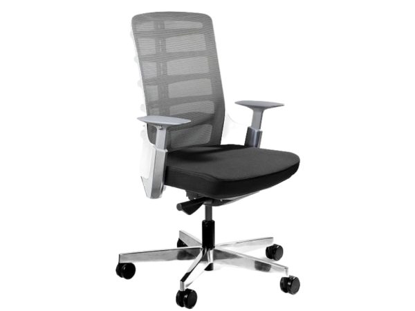 Office 360 Bílá látková kancelářská židle Spin S  - Výška118-128 cm- Šířka 70 cm