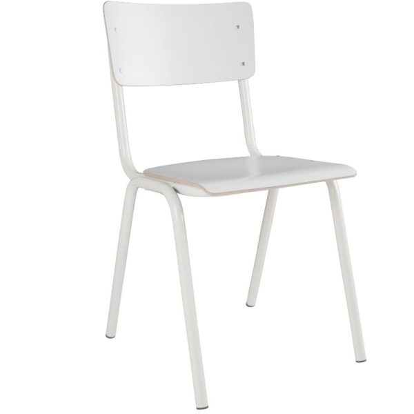 Bílá jídelní židle ZUIVER BACK TO SCHOOL  - Výška82