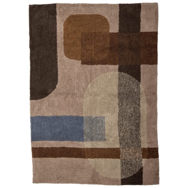 Hnědý bavlněný koberec Bloomingville Zofia 140 x 200 cm  - Délka200 cm- Šířka 140 cm