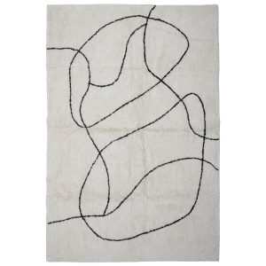 Bílý bavlněný koberec Bloomingville Viga 120 x 180 cm  - Délka180 cm- Šířka 120 cm