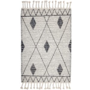 Béžový bavlněný koberec Bloomingville Yuki 120 x 180 cm  - Délka180 cm- Šířka 120 cm