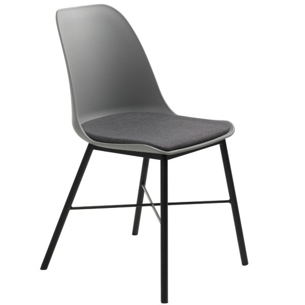 Šedá plastová jídelní židle Unique Furniture Whistler  - Výška83 cm- Šířka 47 cm