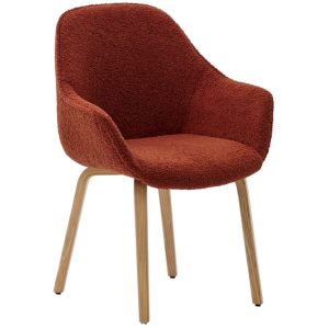 Červená čalouněná jídelní židle Kave Home Aleli  - Výška85 cm- Šířka 63 cm