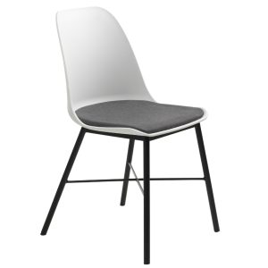 Bílá plastová jídelní židle Unique Furniture Whistler  - Výška83 cm- Šířka 47 cm