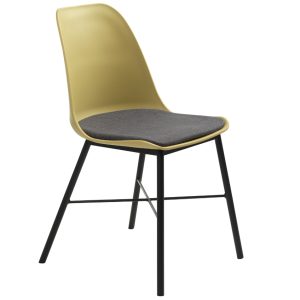 Žlutá plastová jídelní židle Unique Furniture Whistler  - Výška83 cm- Šířka 47 cm