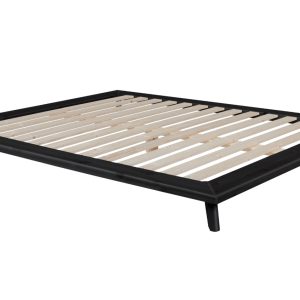 Černá dřevěná dvoulůžková postel Karup Design Senza 160 x 200 cm  - Výška15 cm- Šířka 160 cm